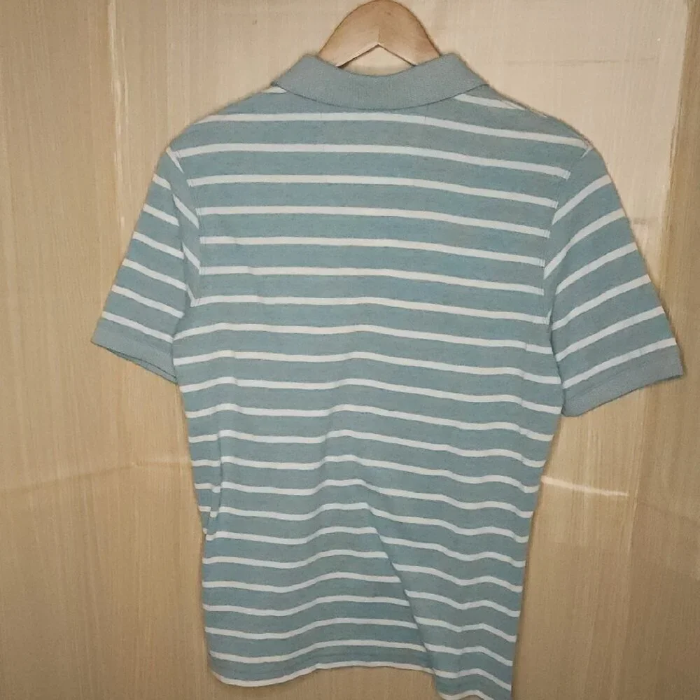 Banana Republic Mens Mint Green White Stripe Polo Small